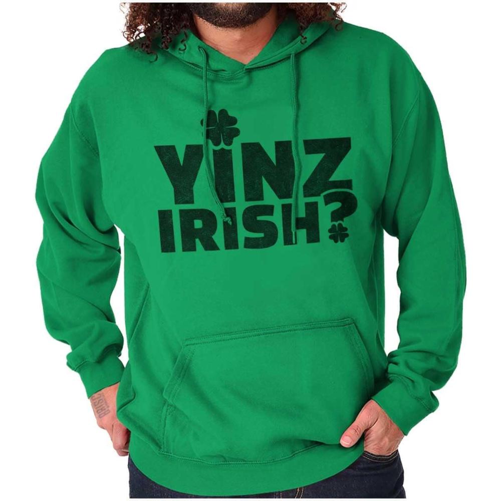 imageBrisco Brands Yinz Irish Funny St Patricks Day Hoodie Sweatshirt Women MenIrish Green