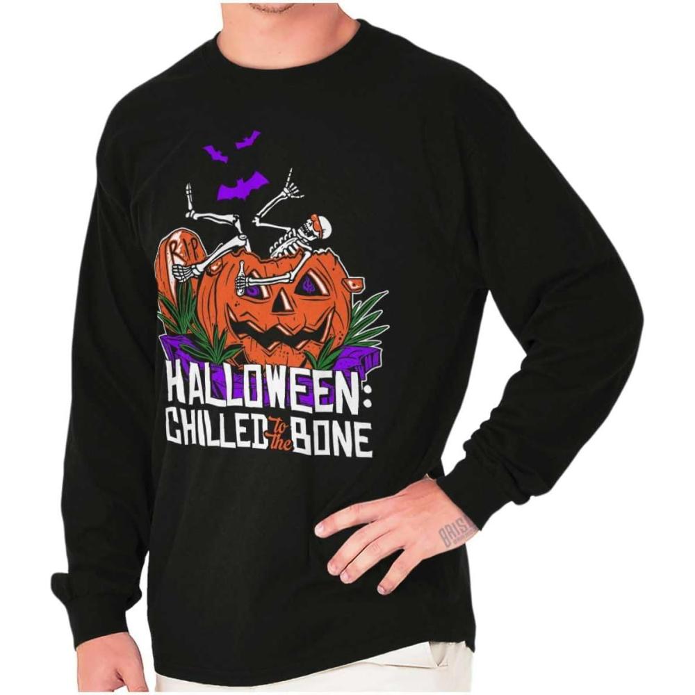 imageFunny Halloween Chilled to The Bone Long Sleeve Tshirt Men WomenBlack
