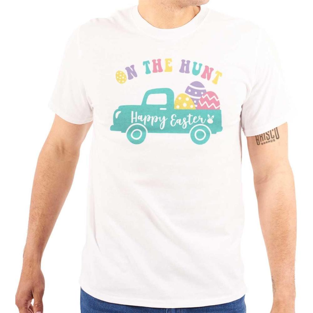 imageHappy Easter Truck On The Egg Hunt Womens Graphic T Shirt TeesWhite