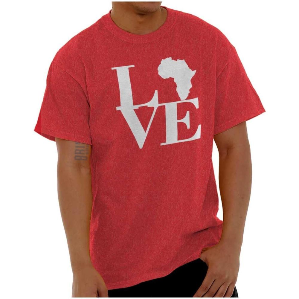 imageLove Africa Map Black African Pride Graphic T Shirt Men or WomenHeather Red