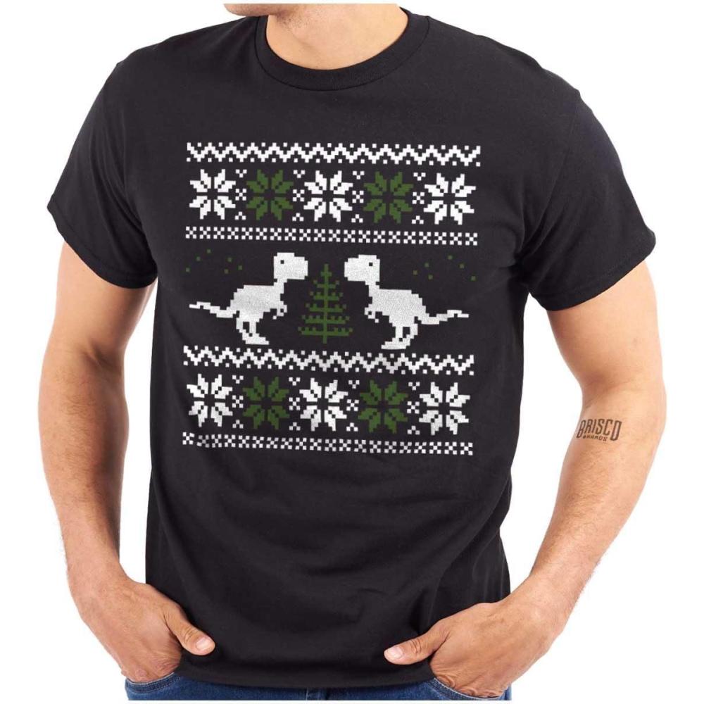 imageUgly Christmas TRex Dinosaur Party Graphic T Shirt Men or WomenBlack