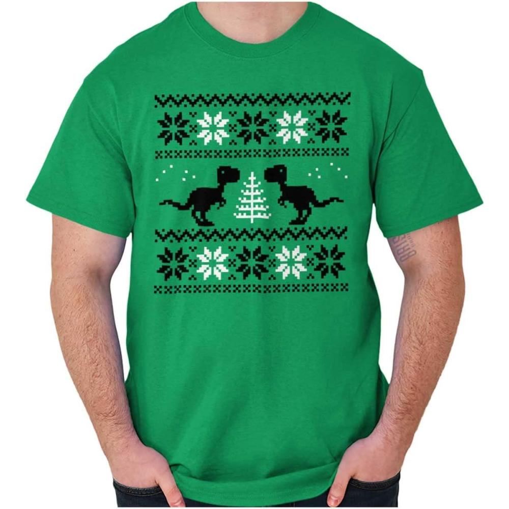 imageUgly Christmas TRex Dinosaur Party Graphic T Shirt Men or WomenIrish Green