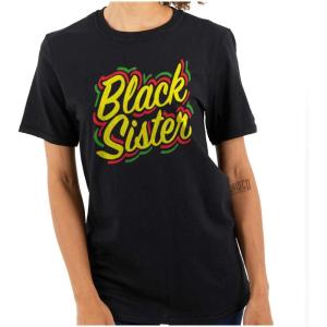 Brisco Brands Black Sister Empowerment Quote Womens Graphic T Shirt Tees(Black)