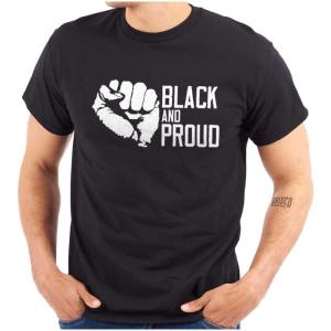 Brisco Brands Black and Proud African American Graphic T Shirt Men or Women(Black)