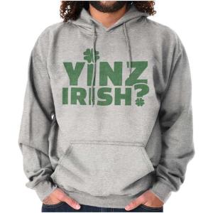Brisco Brands Yinz Irish Funny St Patrick’s Day Hoodie Sweatshirt Women Men(Sport Grey)