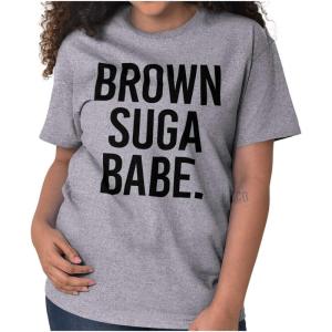 Brown Sugar Babe Cute Black Queen Womens Graphic T Shirt Tees(Sport Grey)