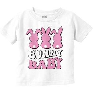 Cute Rabbit Tails Easter Bunny Baby Toddler Baby Girl T Shirt(White)