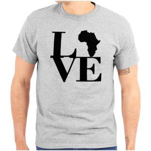 Love Africa Map Black African Pride Graphic T Shirt Men or Women(Sport Grey)