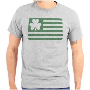 St Patrick’s Day Irish-American Pride Graphic T Shirt Men or Women(Sport Grey)