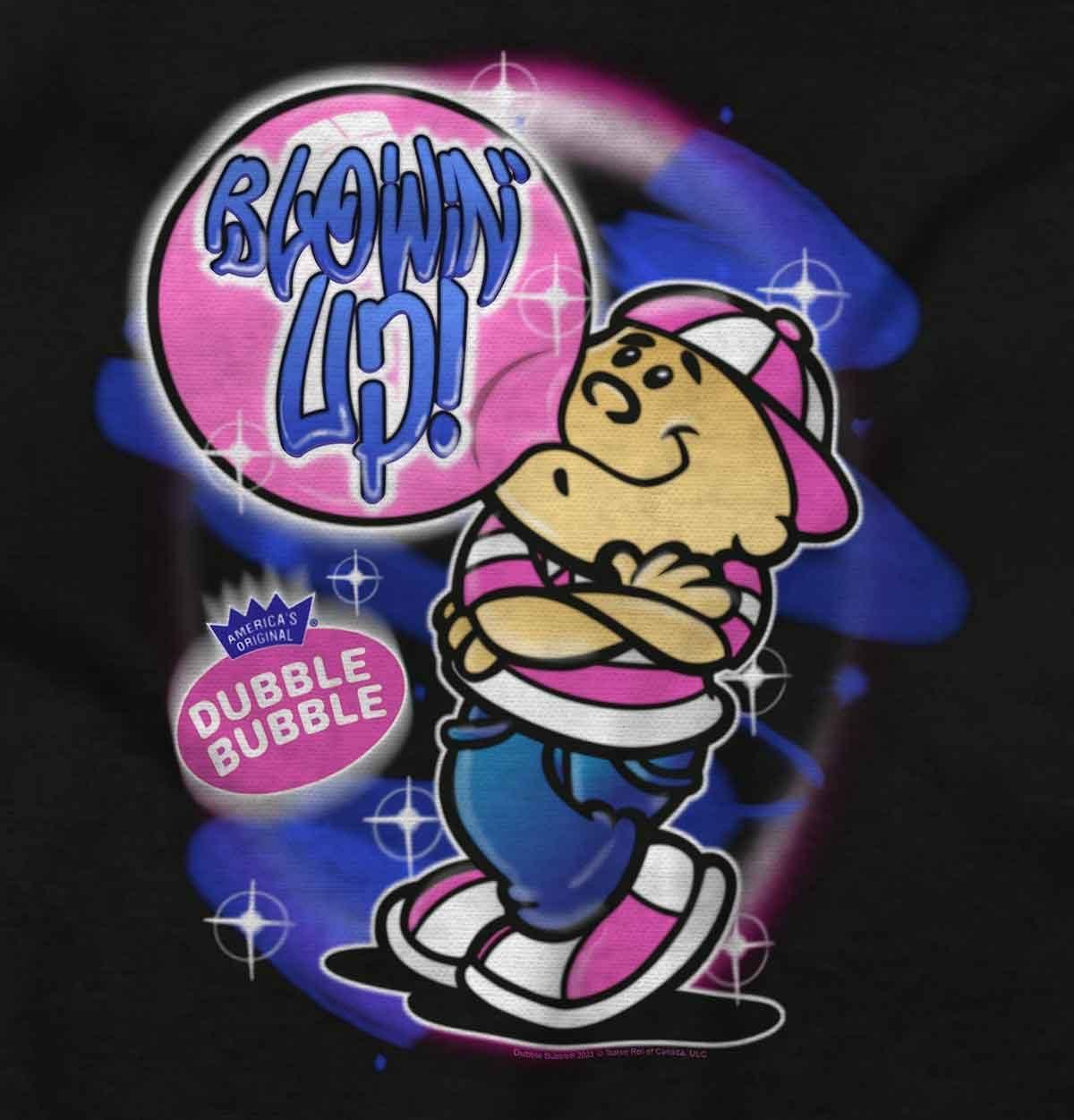 imageAirbrushed Dubble Bubble Blowing Up Womens Lettuce Trim Crop TopBlack