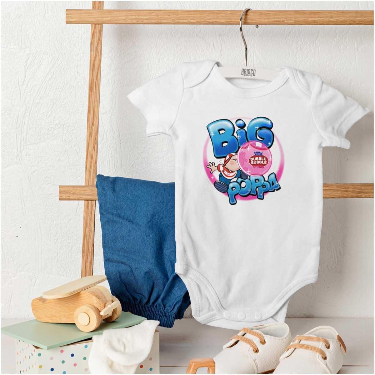 imageBrisco Brands Airbrushed Dubble Bubble Big Poppa Baby Romper Boys or GirlsWhite