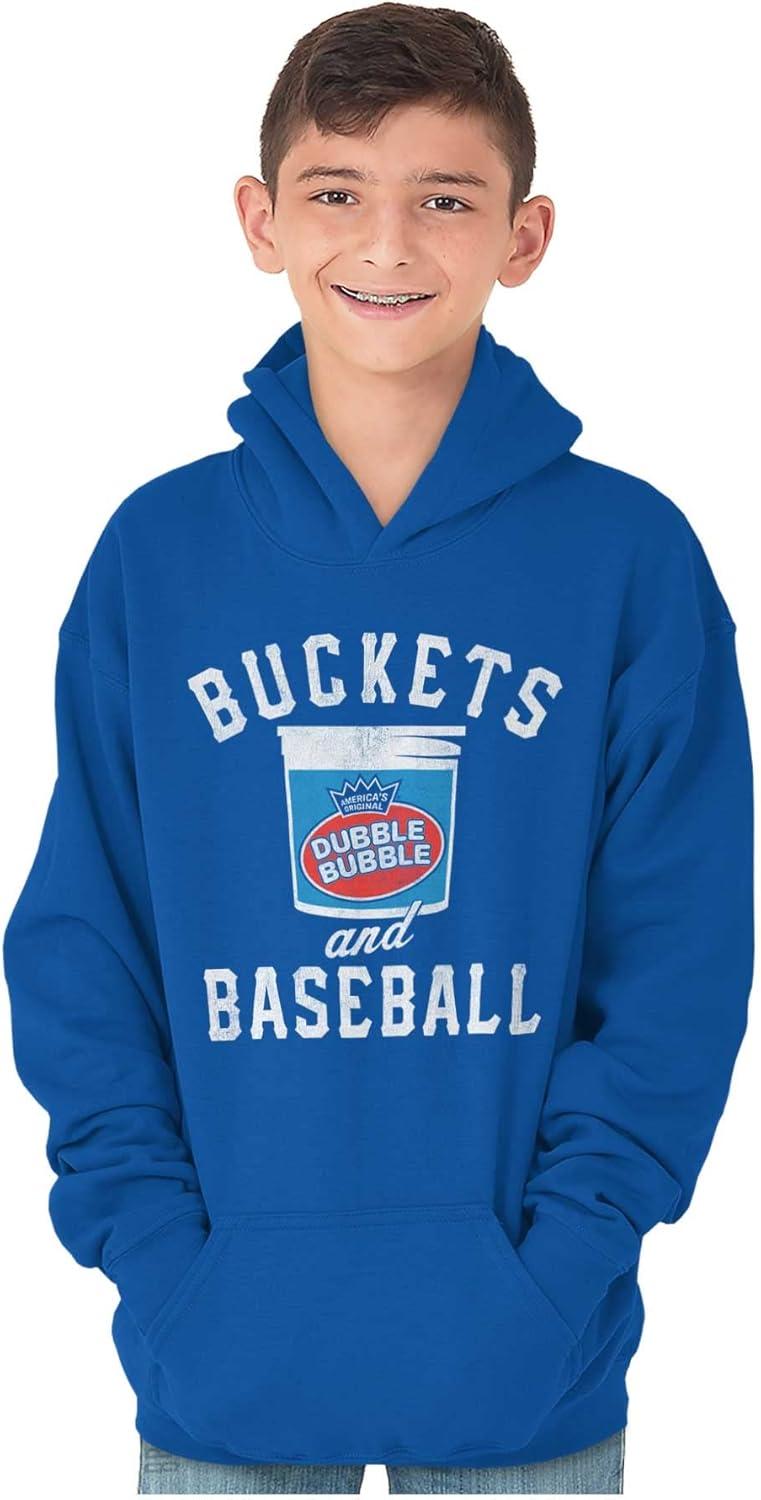 imageBrisco Brands Buckets And Baseball Dubble Bubble Youth Hoodie Boy GirlRoyal