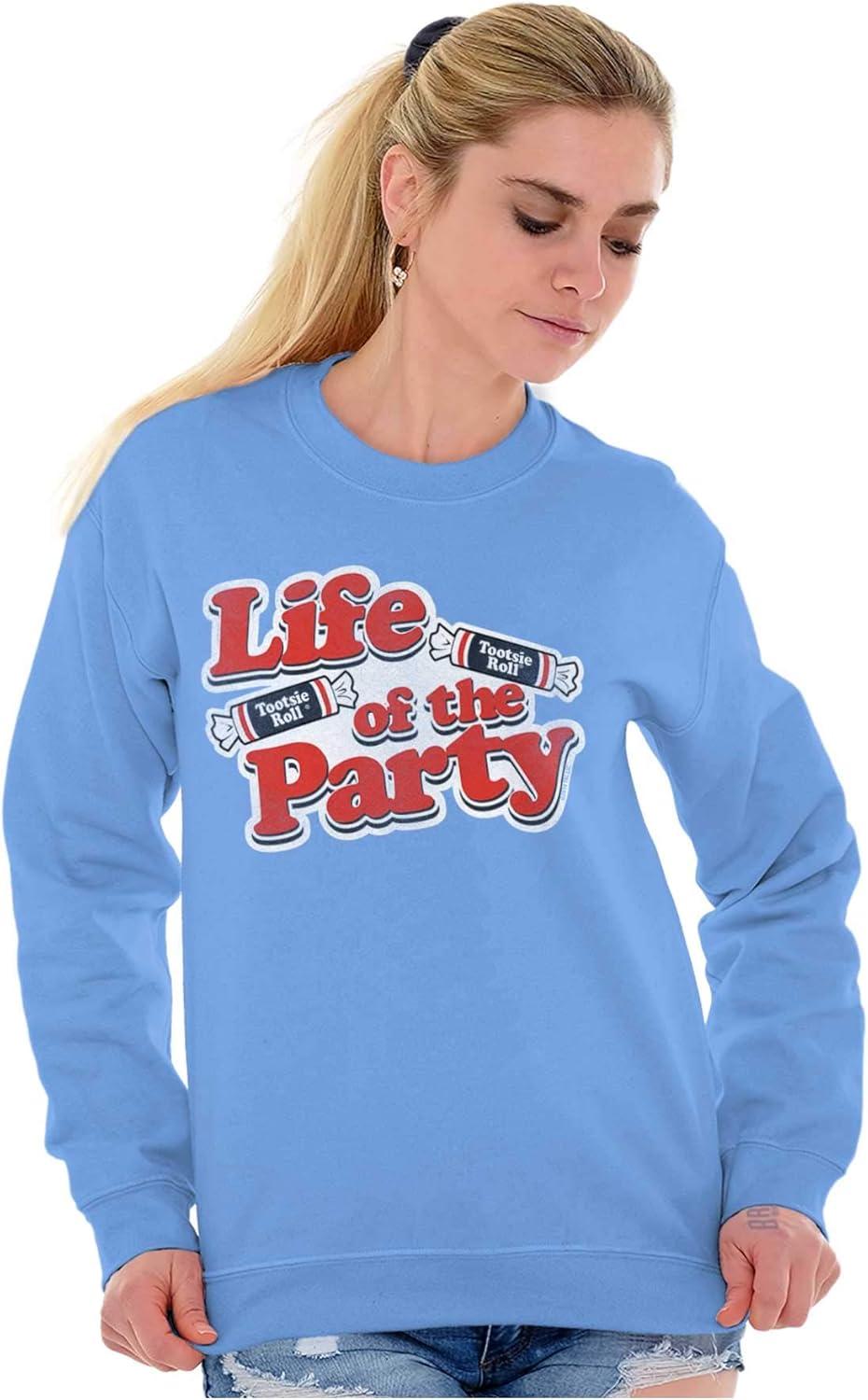imageBrisco Brands Life of the Party Funny Tootsie Roll Sweatshirt for Men or WomenCarolina Blue