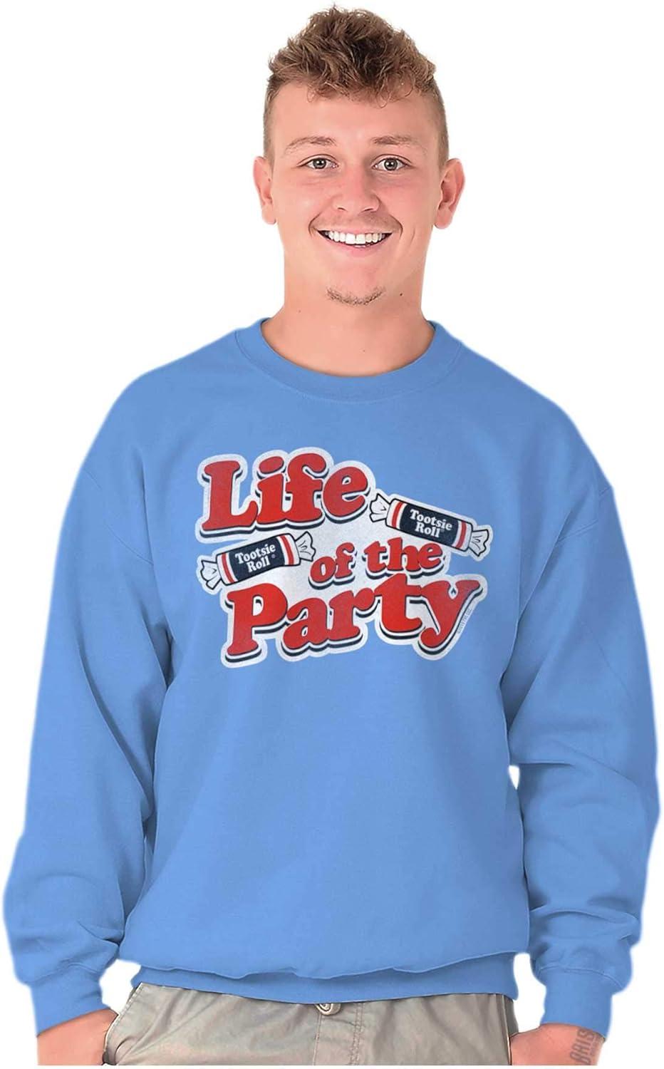imageBrisco Brands Life of the Party Funny Tootsie Roll Sweatshirt for Men or WomenCarolina Blue