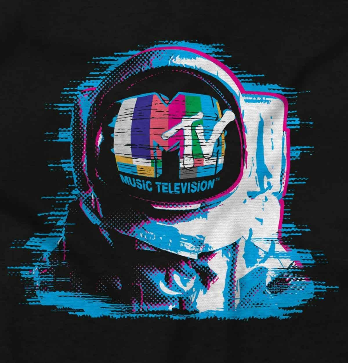 imageBrisco Brands MTV Static Glitch Logo Moon Man Baby Romper Boys or GirlsBlack
