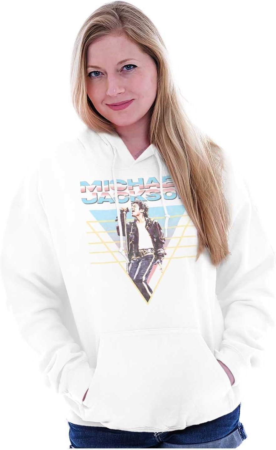 imageBrisco Brands Michael Jackson 90s King of Pop Hoodie Sweatshirt Women MenWhite