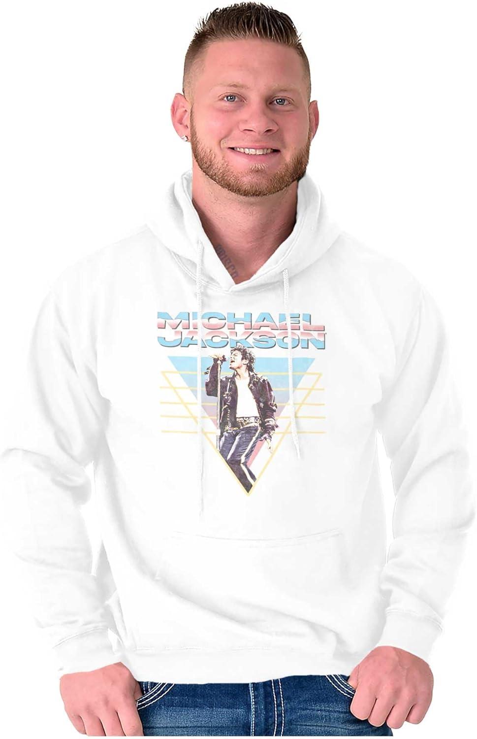 imageBrisco Brands Michael Jackson 90s King of Pop Hoodie Sweatshirt Women MenWhite
