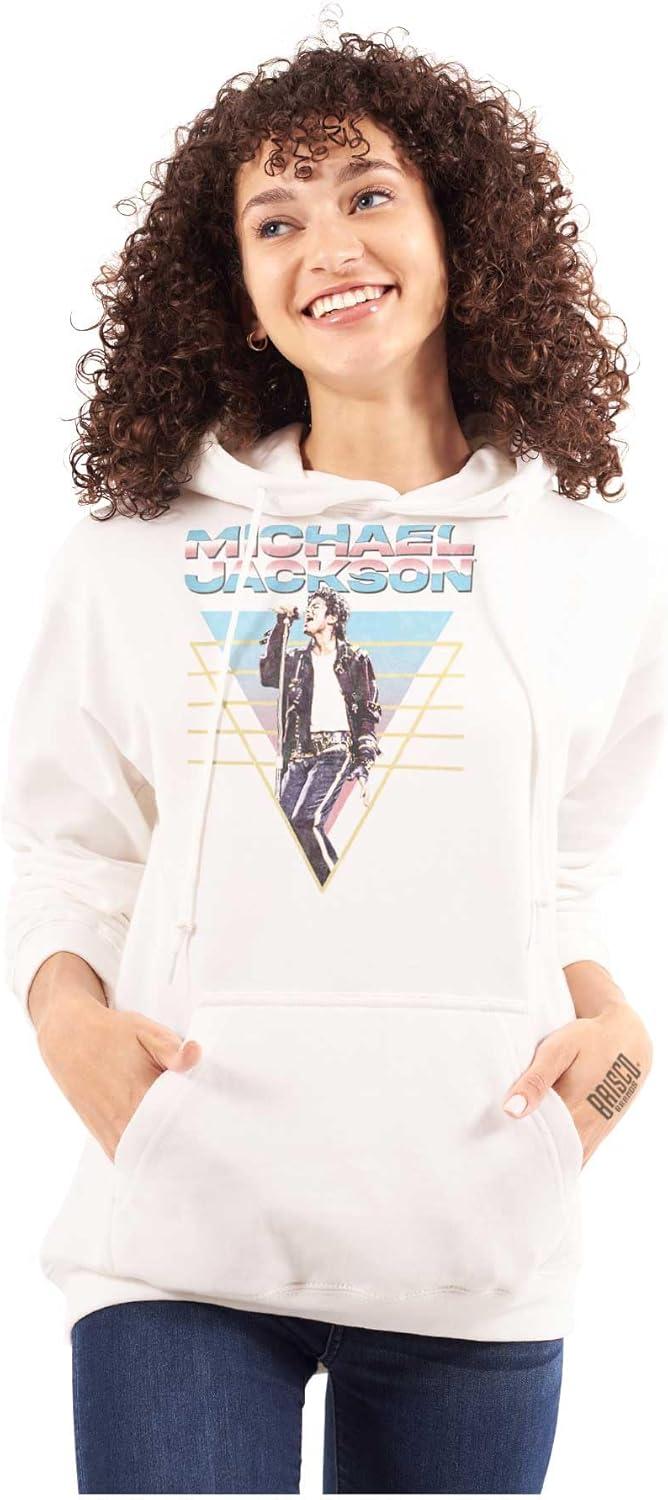 imageBrisco Brands Michael Jackson 90s King of Pop Hoodie Sweatshirt Women MenWhite