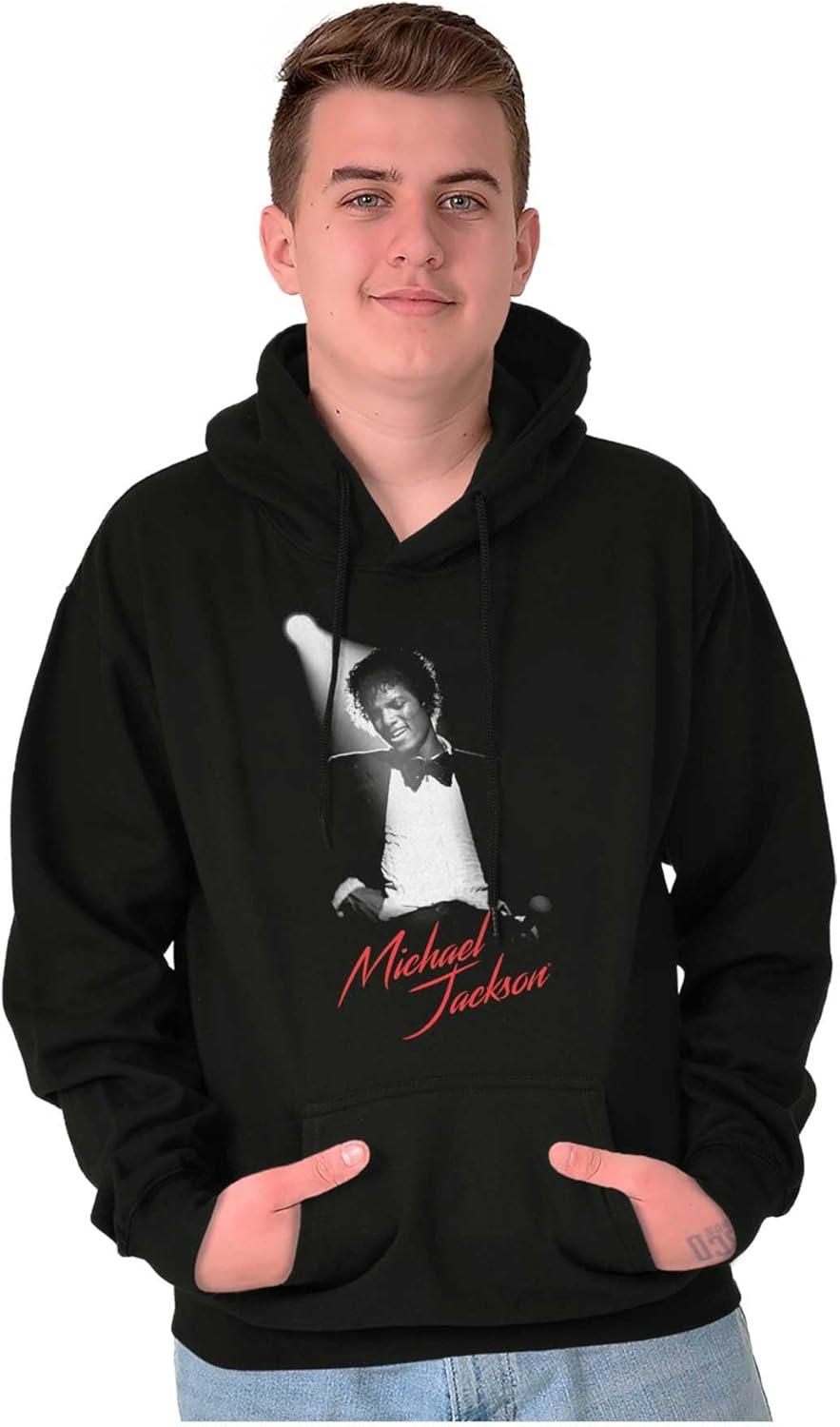 imageBrisco Brands Michael Jackson King of Pop Spotlight Hoodie Sweatshirt Women MenBlack