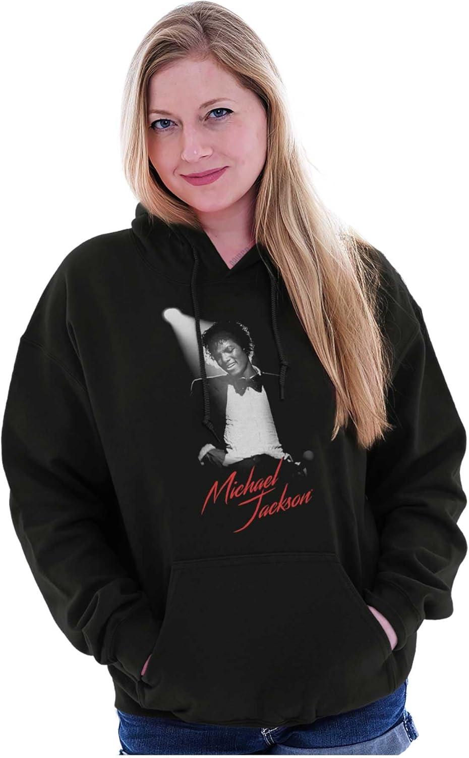 imageBrisco Brands Michael Jackson King of Pop Spotlight Hoodie Sweatshirt Women MenBlack