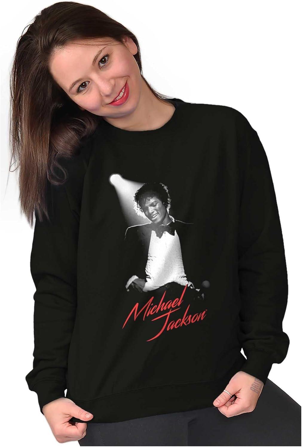 imageBrisco Brands Michael Jackson King of Pop Spotlight Sweatshirt for Men or WomenBlack