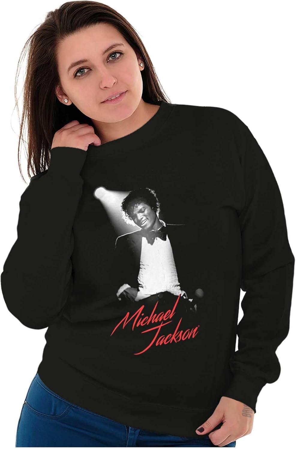 imageBrisco Brands Michael Jackson King of Pop Spotlight Sweatshirt for Men or WomenBlack