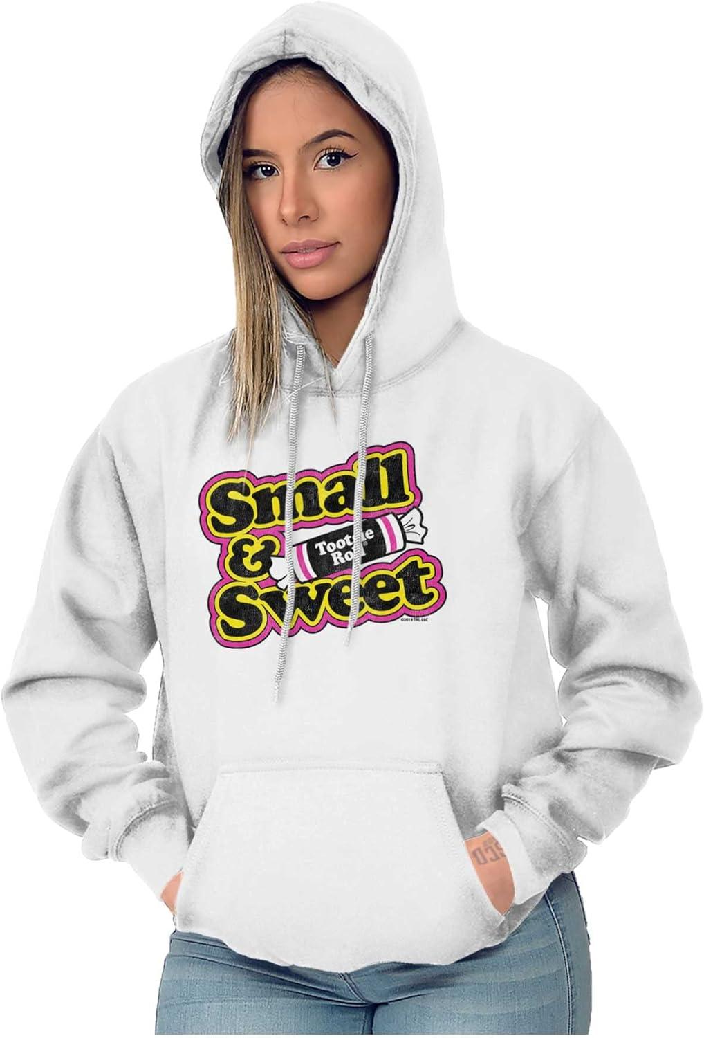imageBrisco Brands Retro Candy Small Sweet Tootsie Roll Hoodie Sweatshirt WomenWhite