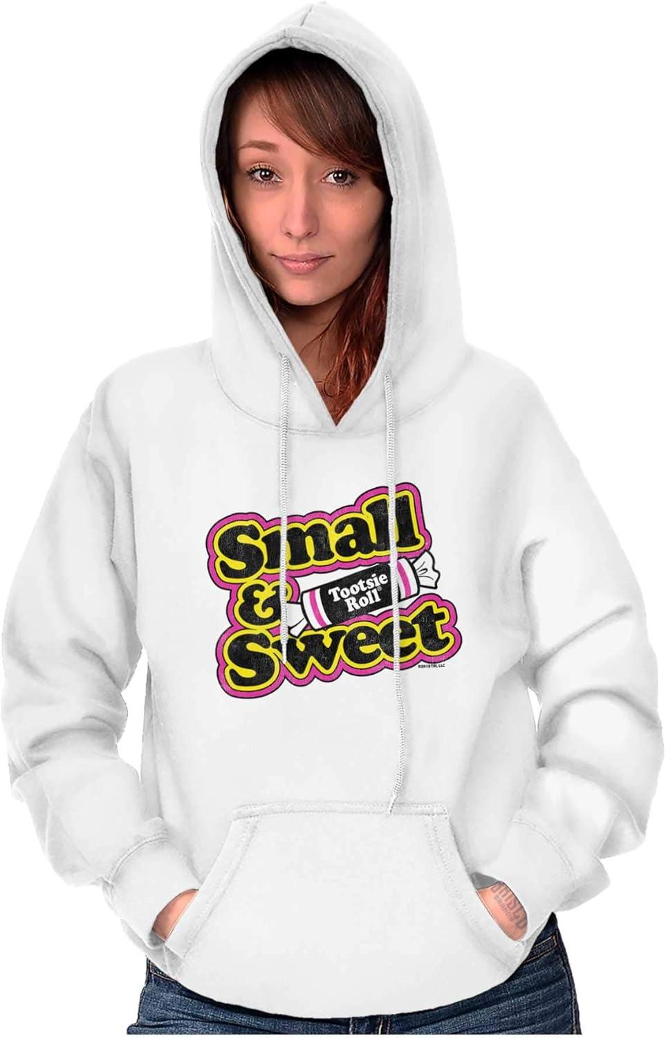 imageBrisco Brands Retro Candy Small Sweet Tootsie Roll Hoodie Sweatshirt WomenWhite