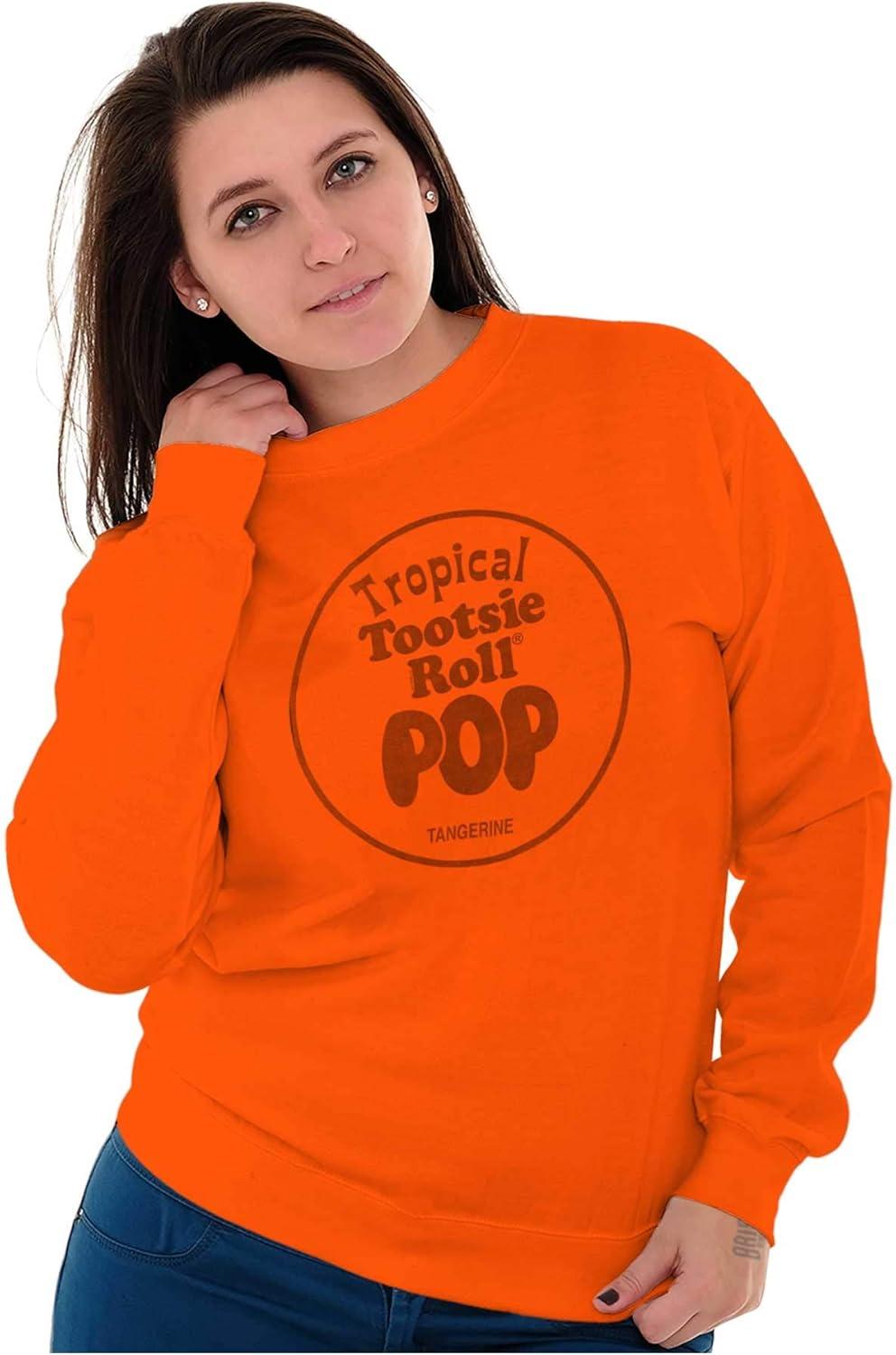 imageBrisco Brands Tootsie Roll Pop Banana Flavored Candy Sweatshirt for Men or WomenTropical Tangerine