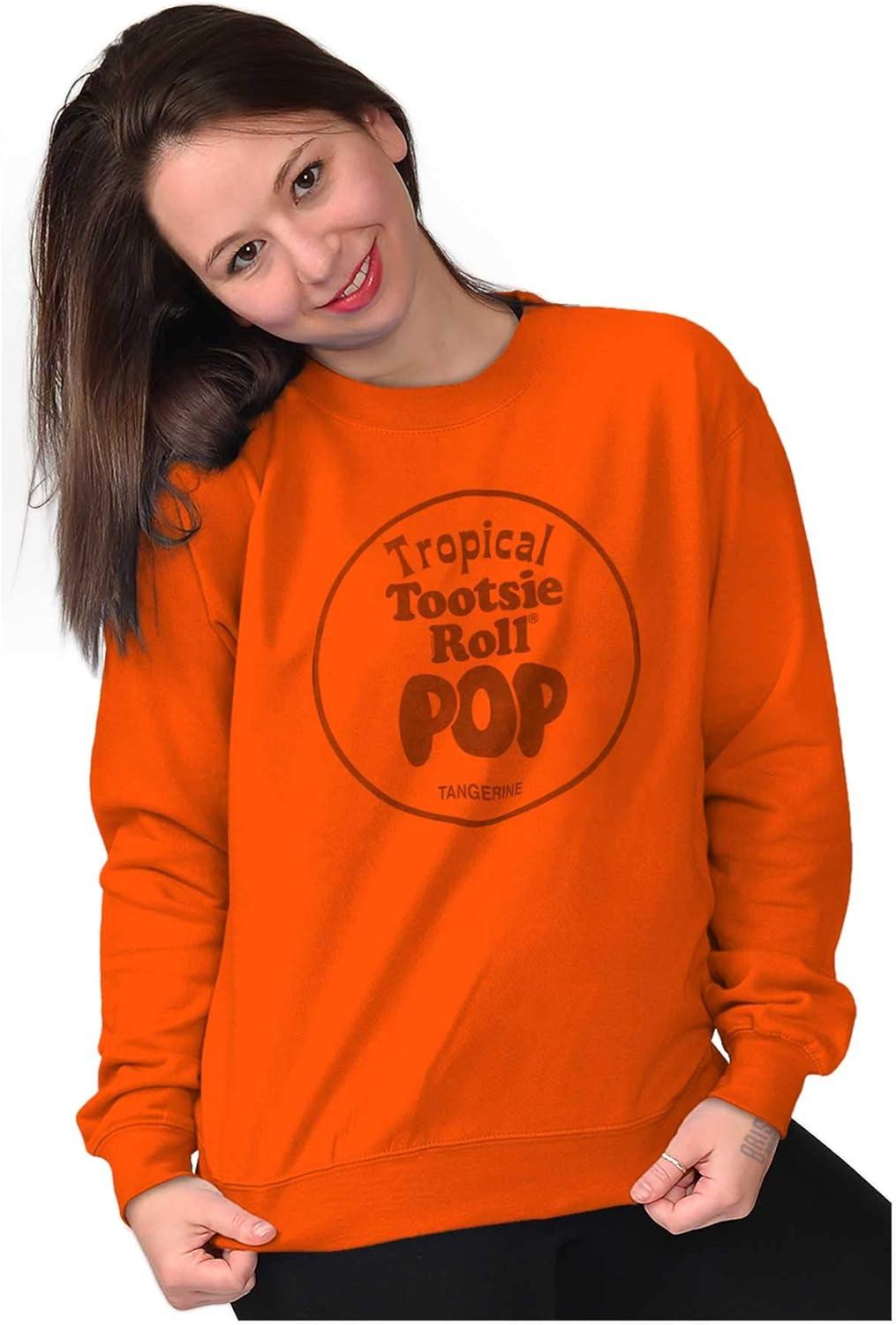 imageBrisco Brands Tootsie Roll Pop Banana Flavored Candy Sweatshirt for Men or WomenTropical Tangerine