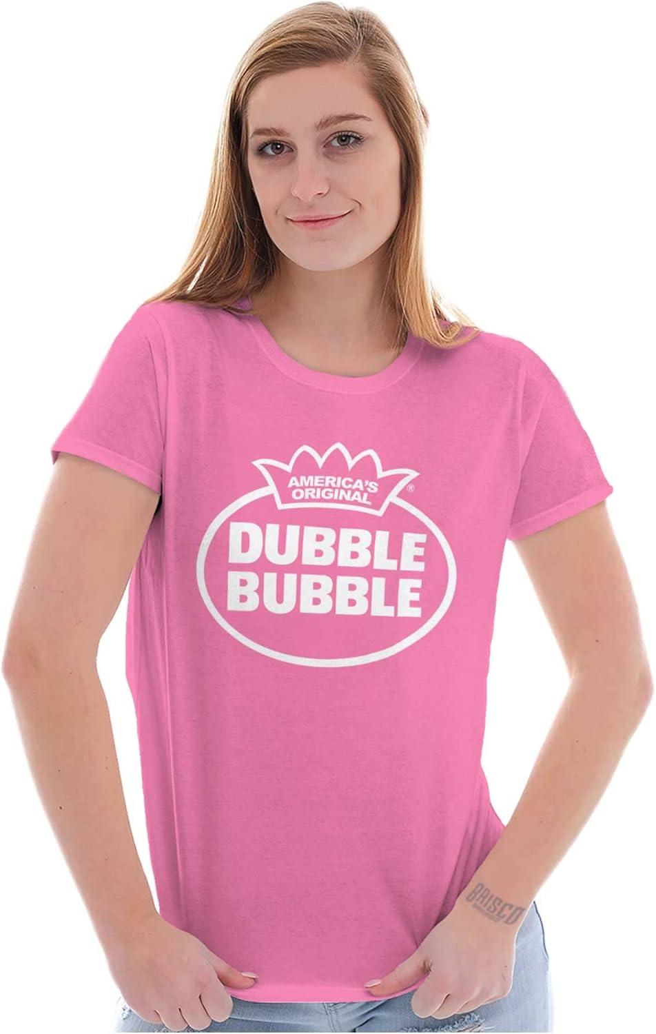imageDistressed Dubble Bubble Retro Double Womens Slim Fit Graphic TeeAzalea
