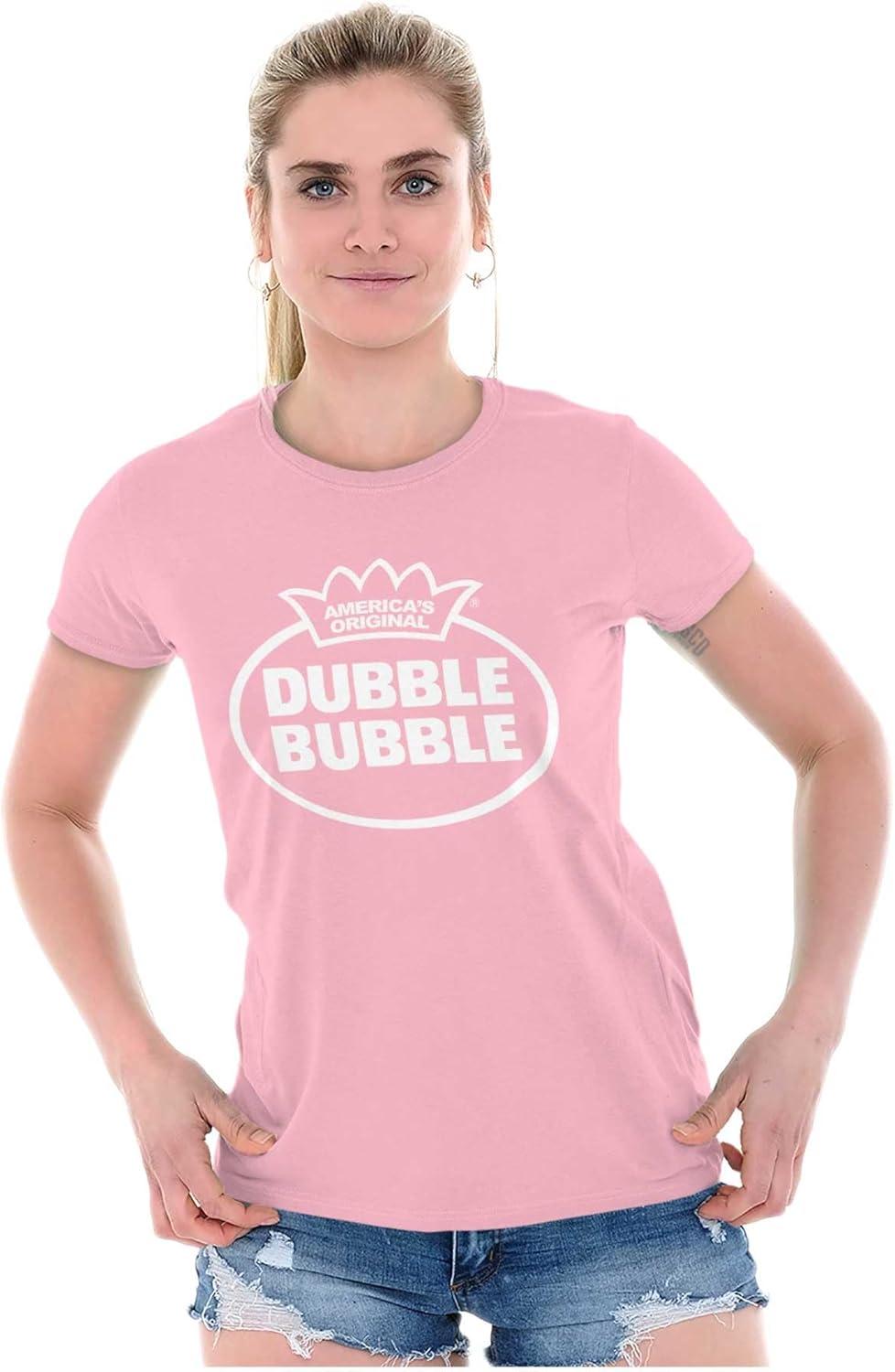 imageDistressed Dubble Bubble Retro Double Womens Slim Fit Graphic TeeAzalea