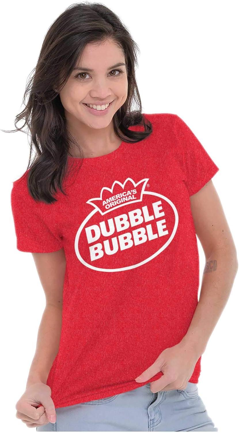 imageDistressed Dubble Bubble Retro Double Womens Slim Fit Graphic TeeHeather Red