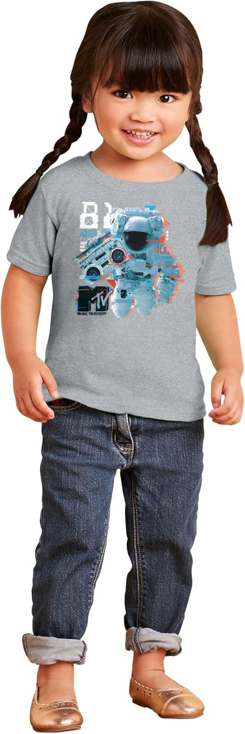 imageMTV Static Glitch Boombox Moon Man Toddler Boy Girl T ShirtHeather