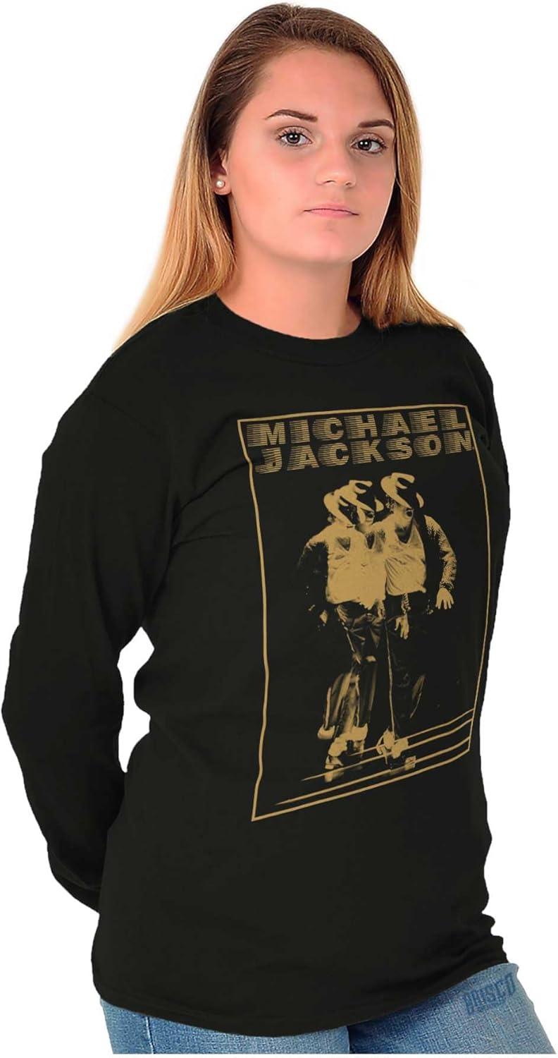imageMichael Jackson Moonwalk Glitch Long Sleeve Tshirt Men WomenBlack