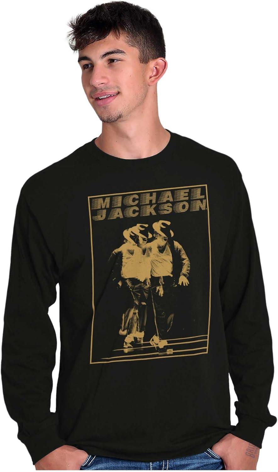 imageMichael Jackson Moonwalk Glitch Long Sleeve Tshirt Men WomenBlack