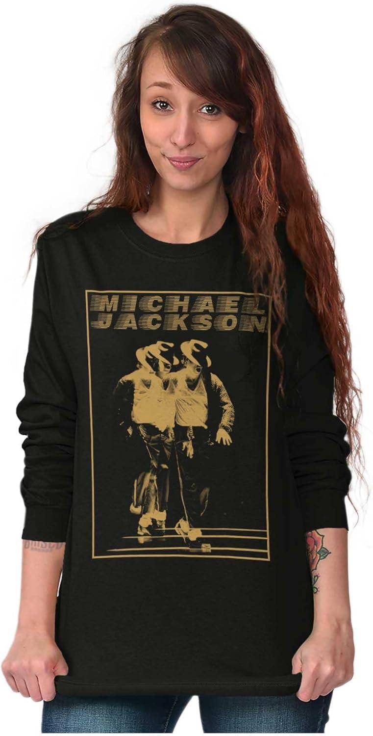 imageMichael Jackson Moonwalk Glitch Long Sleeve Tshirt Men WomenBlack