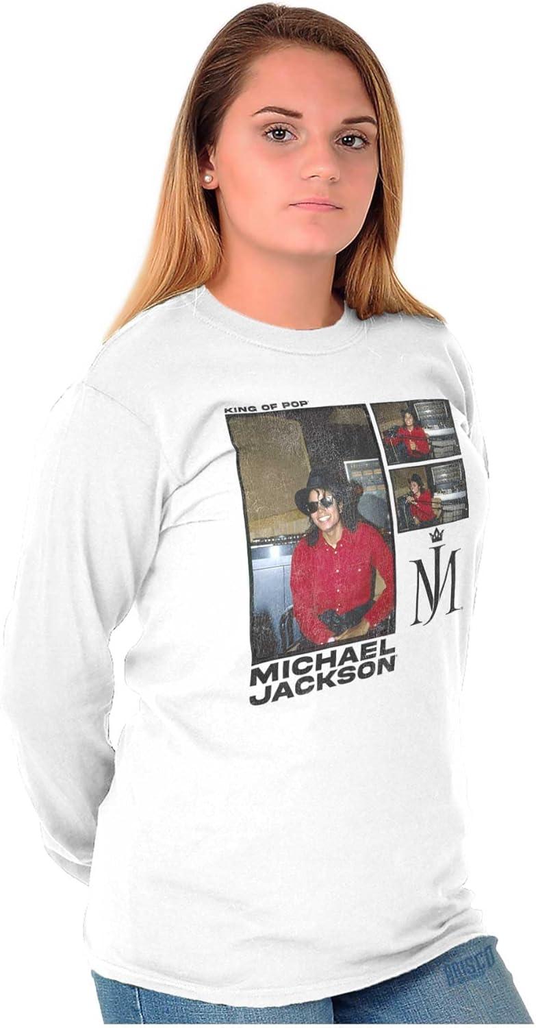 imageMichael Jackson Pop Studio Session Long Sleeve Tshirt Men WomenWhite