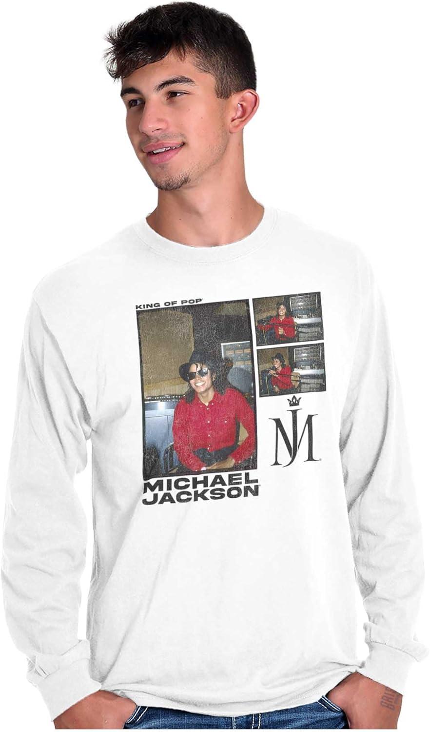 imageMichael Jackson Pop Studio Session Long Sleeve Tshirt Men WomenWhite