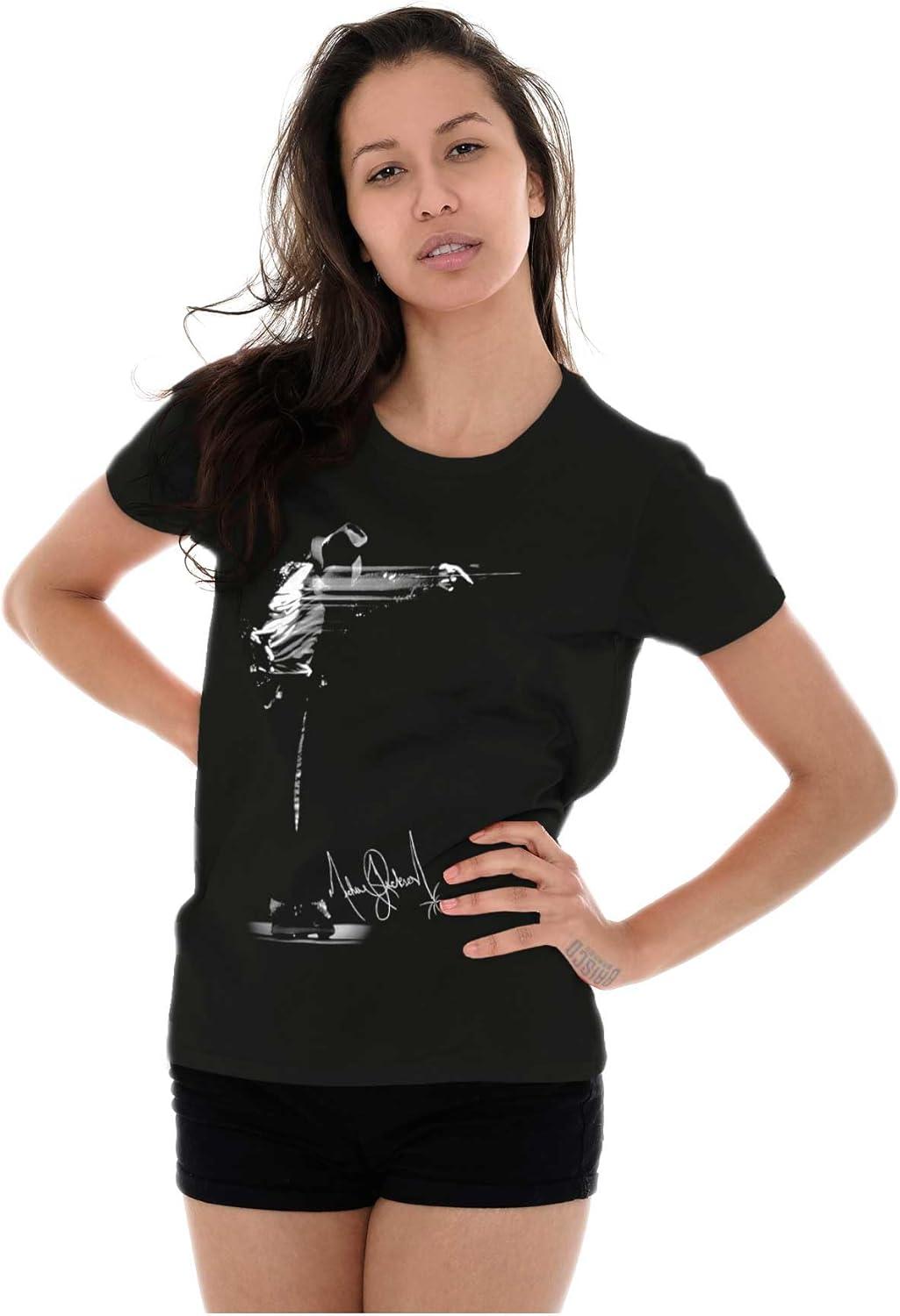 imageMichael Jackson Signature Autograph Womens Slim Fit Graphic TeeBlack