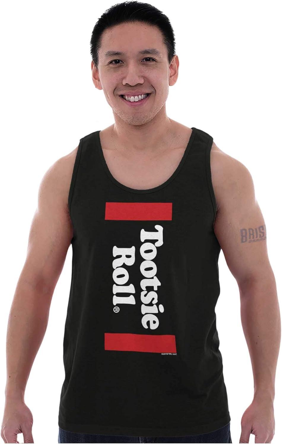 imageRetro Candy Logo Vintage Tootsie Roll Tank Top T Shirts Men WomenBlack