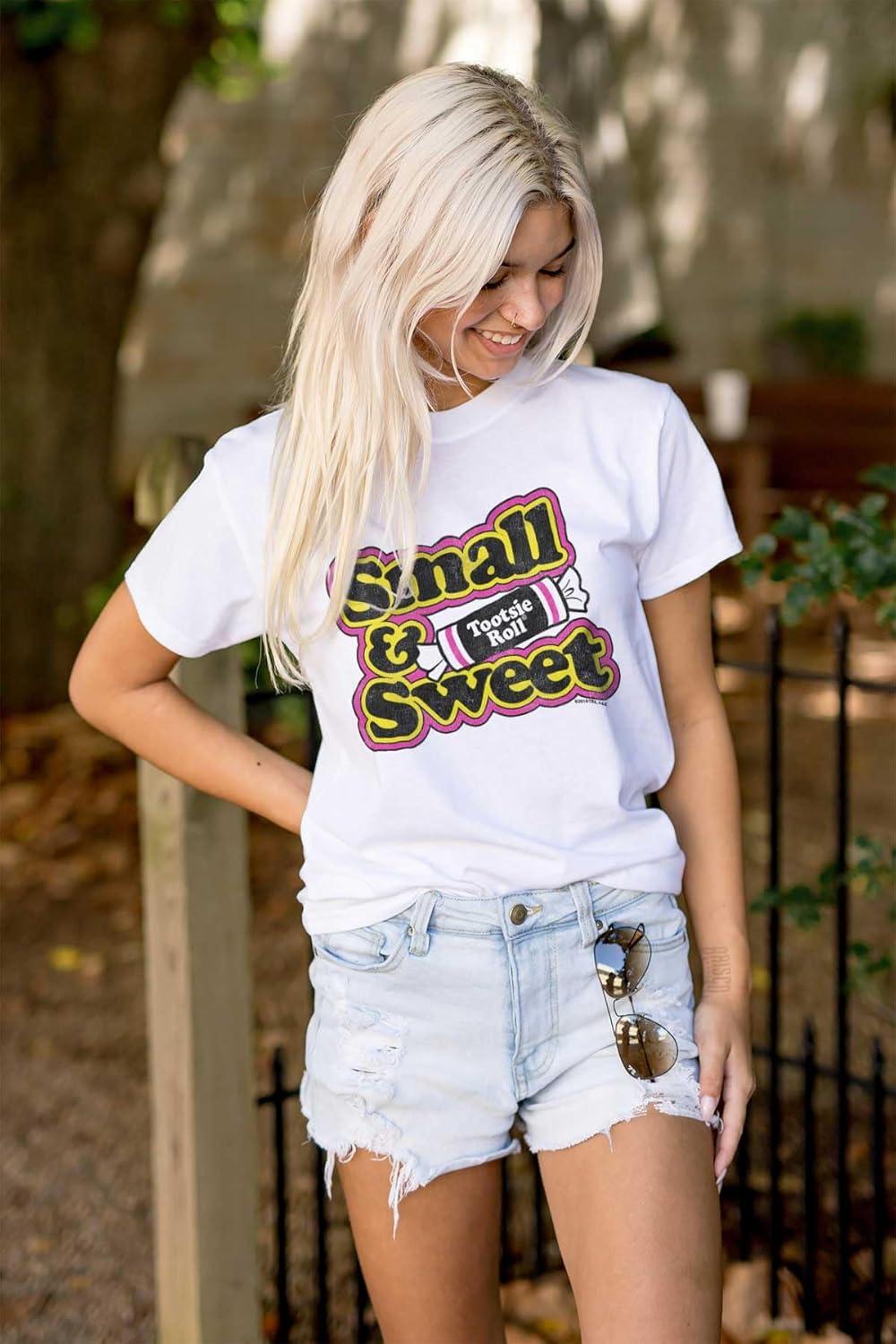 imageRetro Candy Small Sweet Tootsie Roll Womens Graphic T Shirt TeesWhite