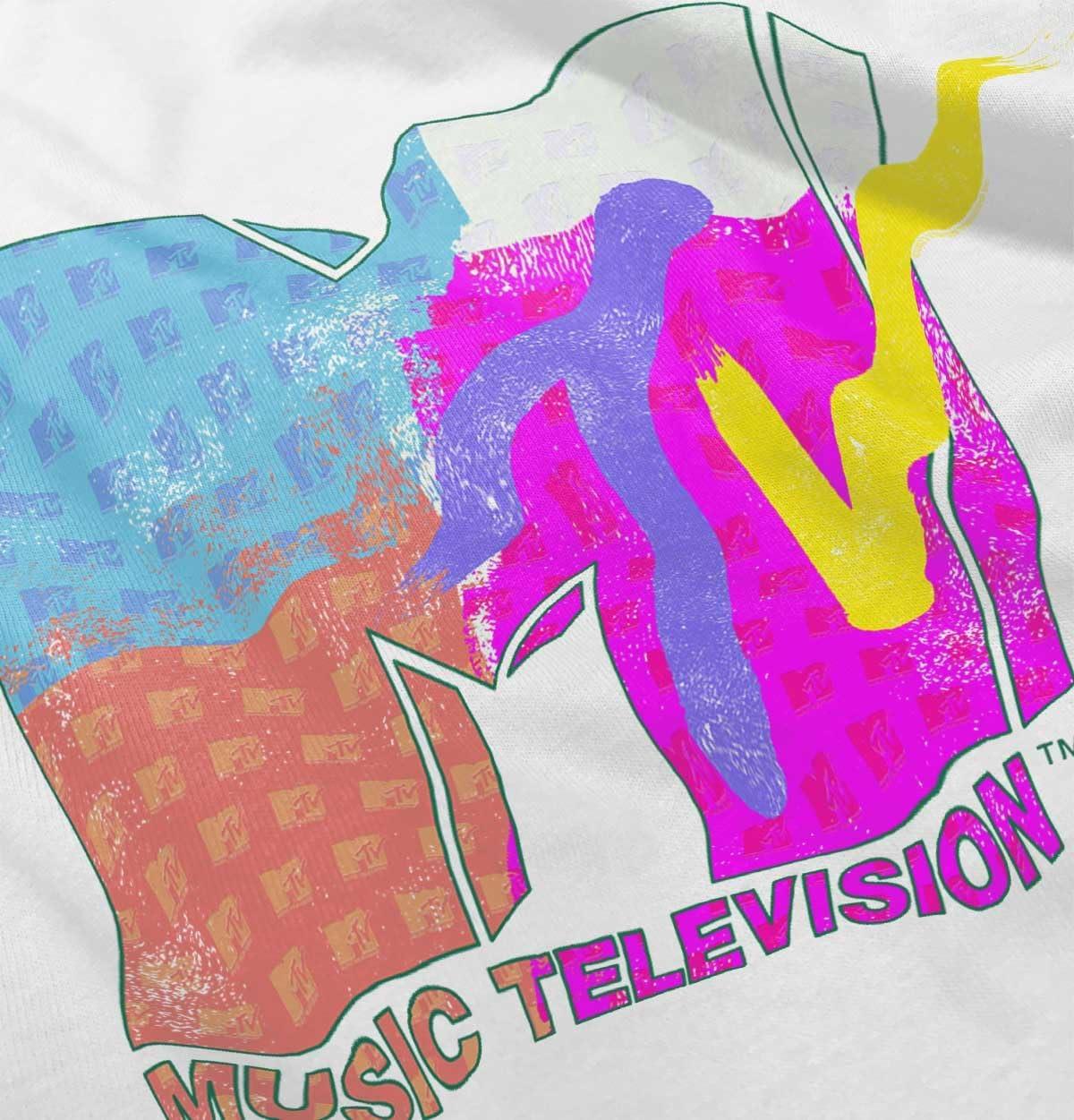 imageRetro MTV Color Block Stamps Logo Toddler Boy Girl T ShirtWhite