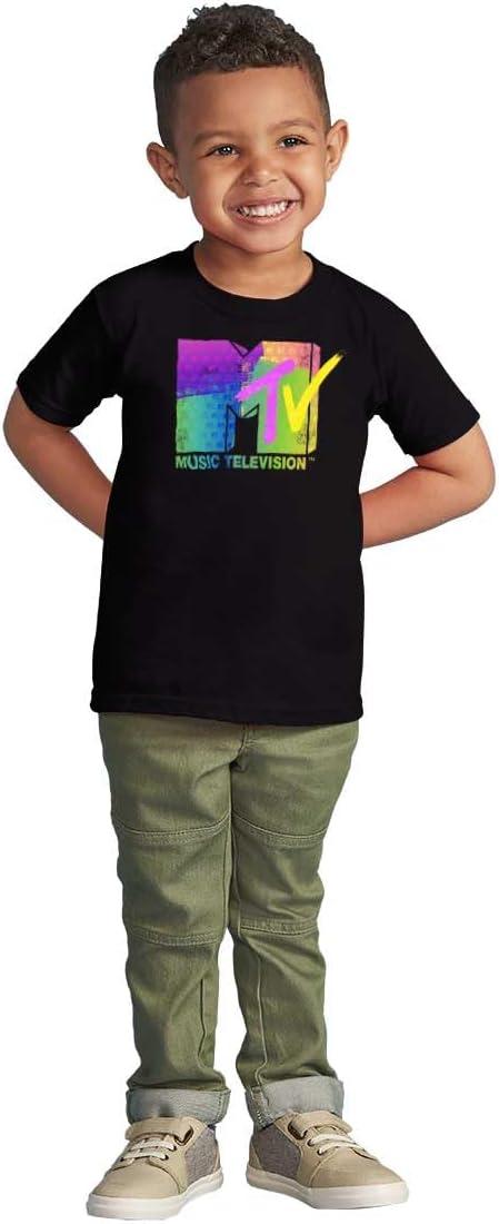 imageRetro MTV Distressed Stamps Logo Toddler Boy Girl T ShirtBlack