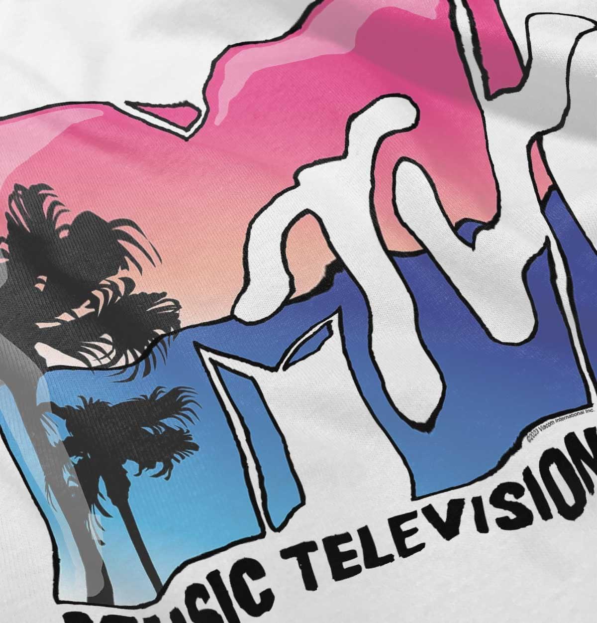 imageRetro MTV Palm Tree Paradise Logo Toddler Boy Girl T ShirtWhite