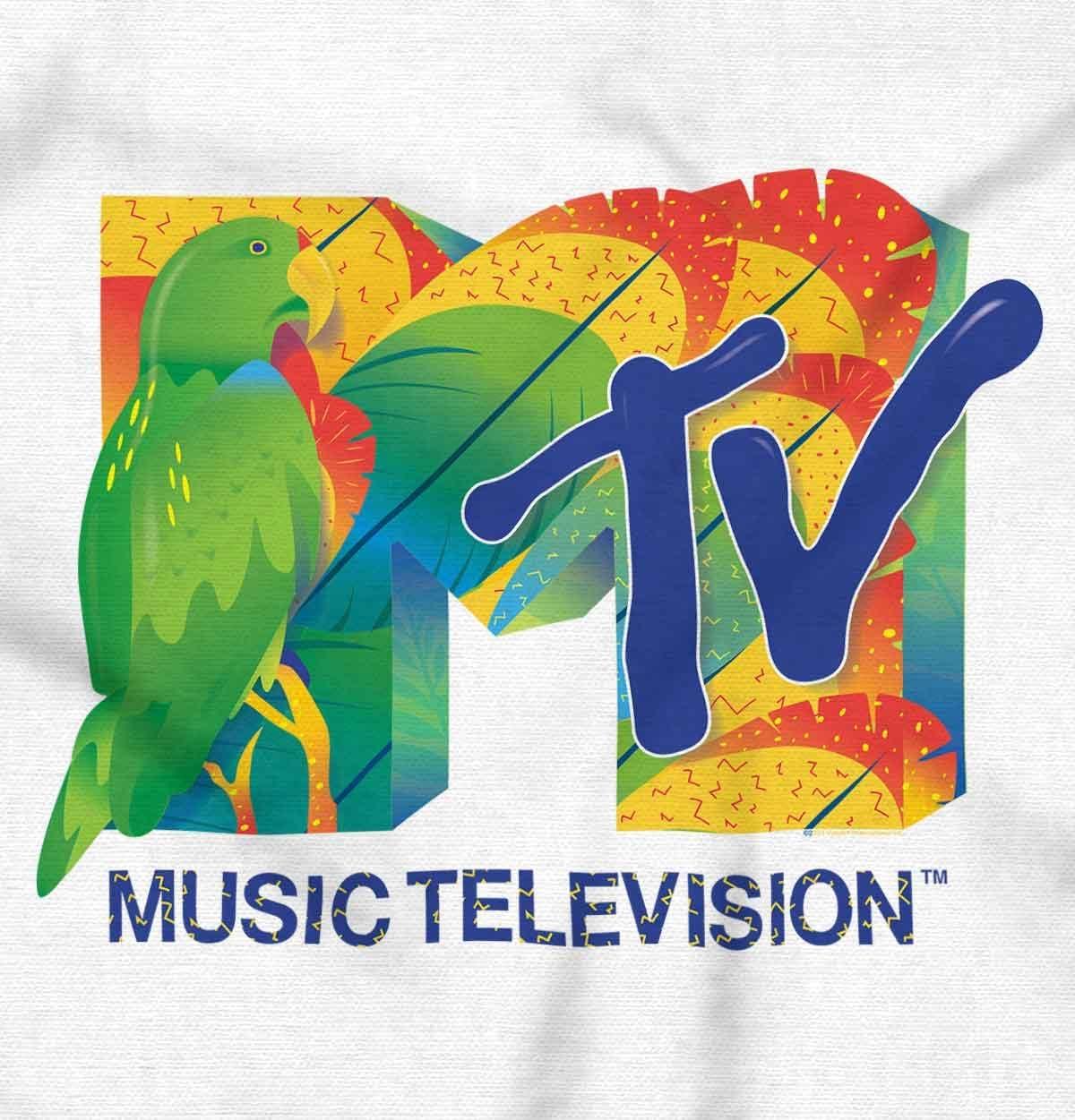 imageRetro MTV Tropical Parrot Logo Toddler Boy Girl T ShirtWhite