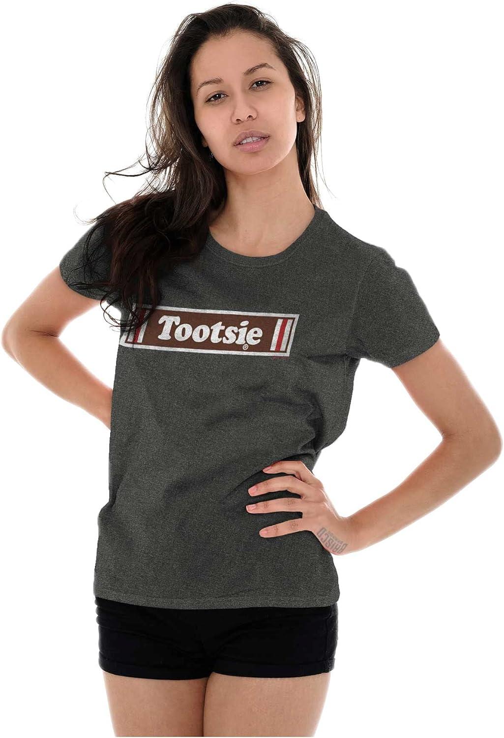imageVintage Logo Retro Tootsie Roll Candy Womens Slim Fit Graphic TeeDark Heather