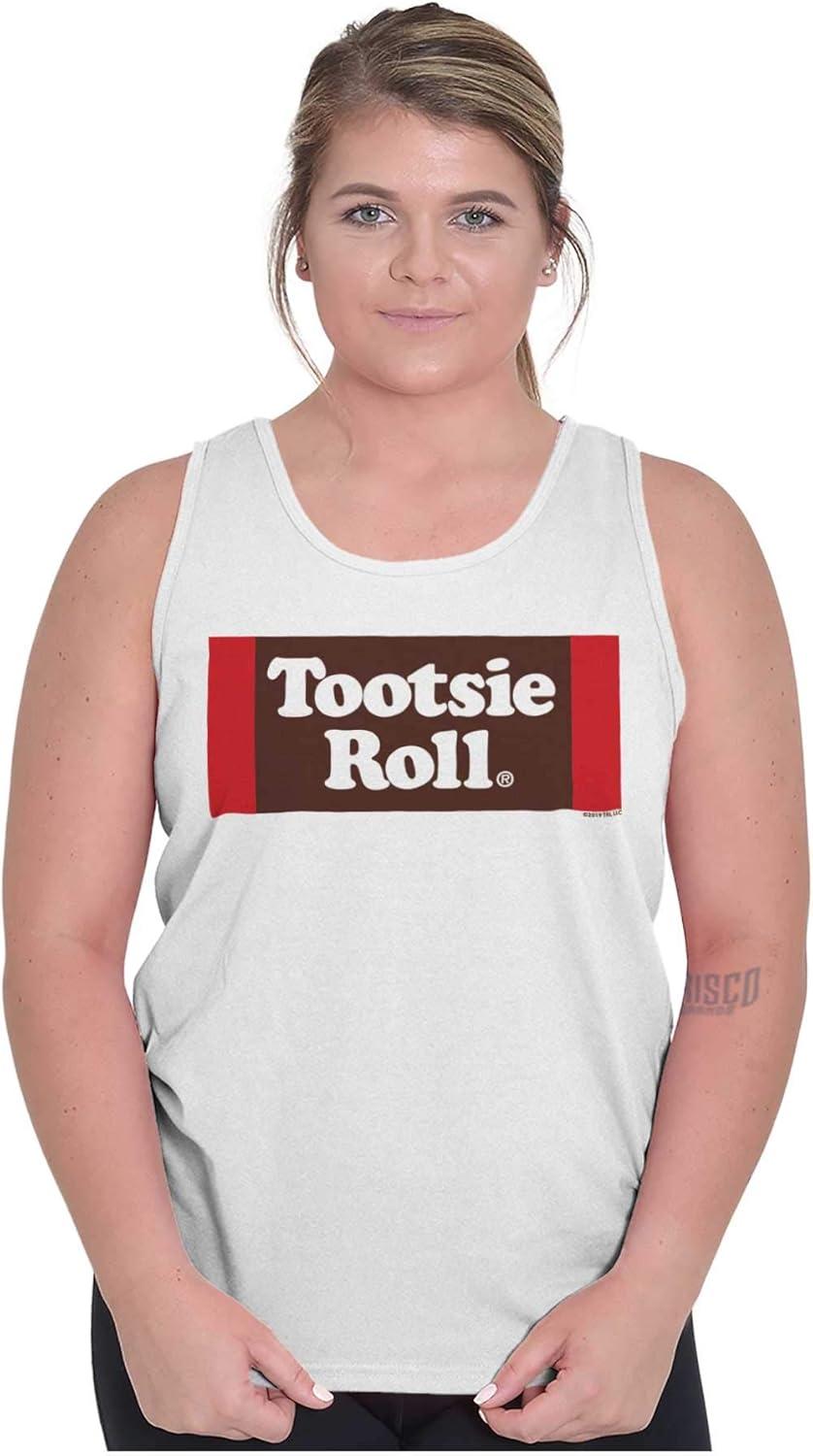 imageVintage Retro Candy Logo Tootsie Roll Tank Top T Shirts Men WomenWhite