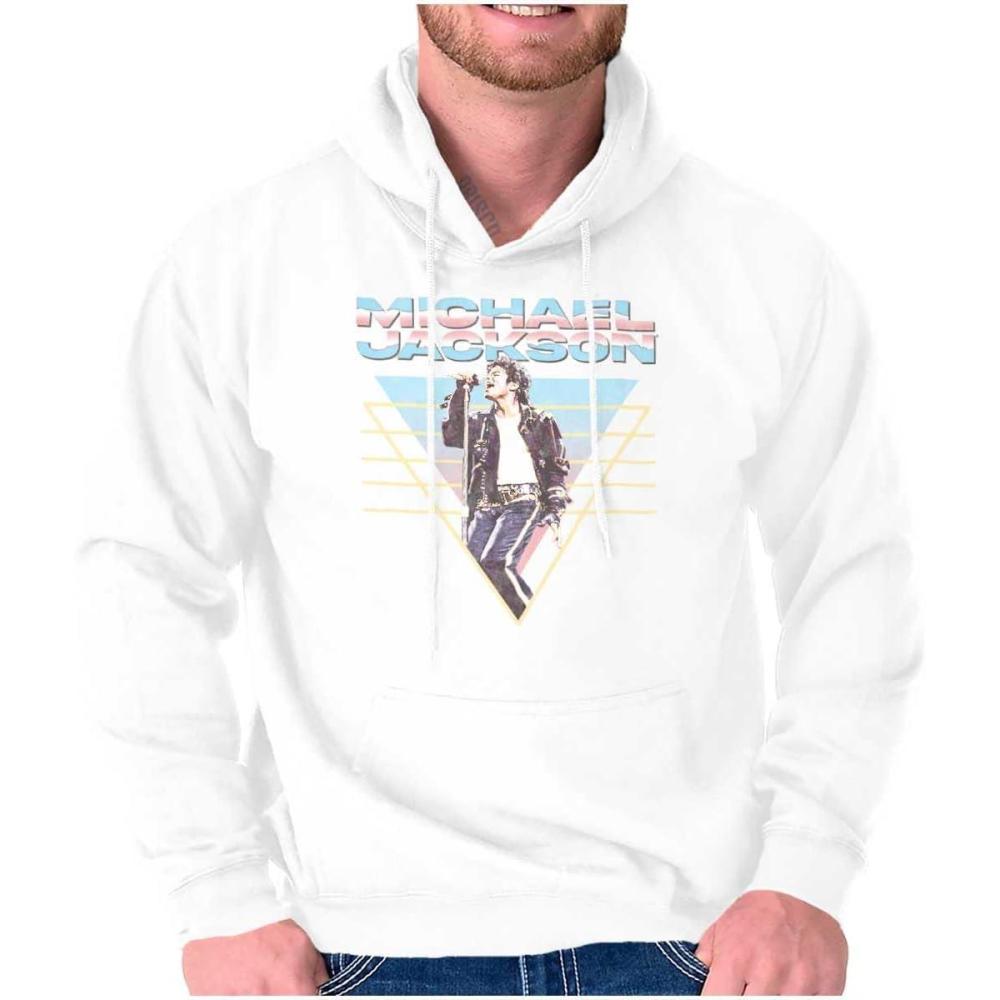 imageBrisco Brands Michael Jackson 90s King of Pop Hoodie Sweatshirt Women MenWhite
