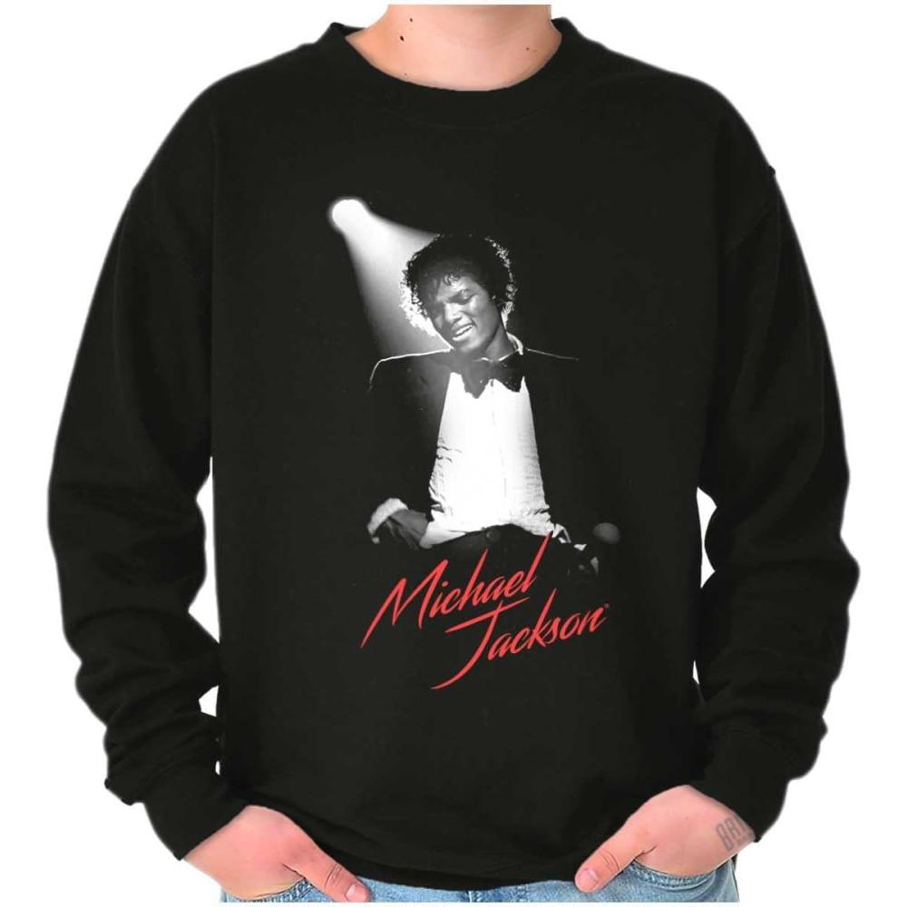 imageBrisco Brands Michael Jackson King of Pop Spotlight Sweatshirt for Men or WomenBlack